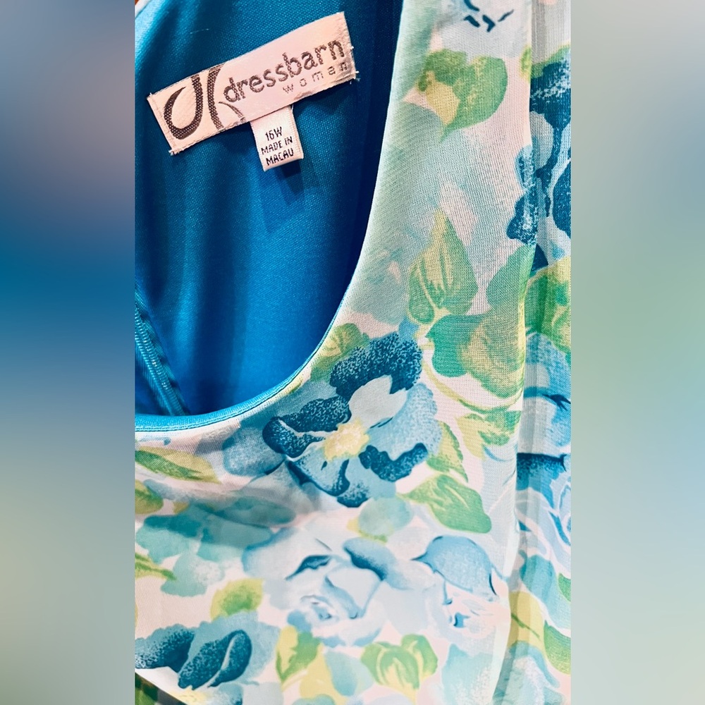 Dress Barn Blue Floral Midi Dress with Jacket - Picture 6 of 9